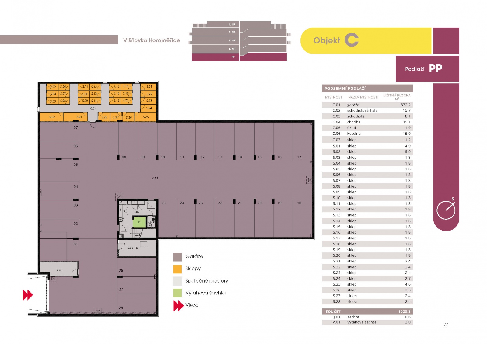 Byt 2+kk, 57.10 m2, Horoměřice, Projekt Višnovka - bytové domy