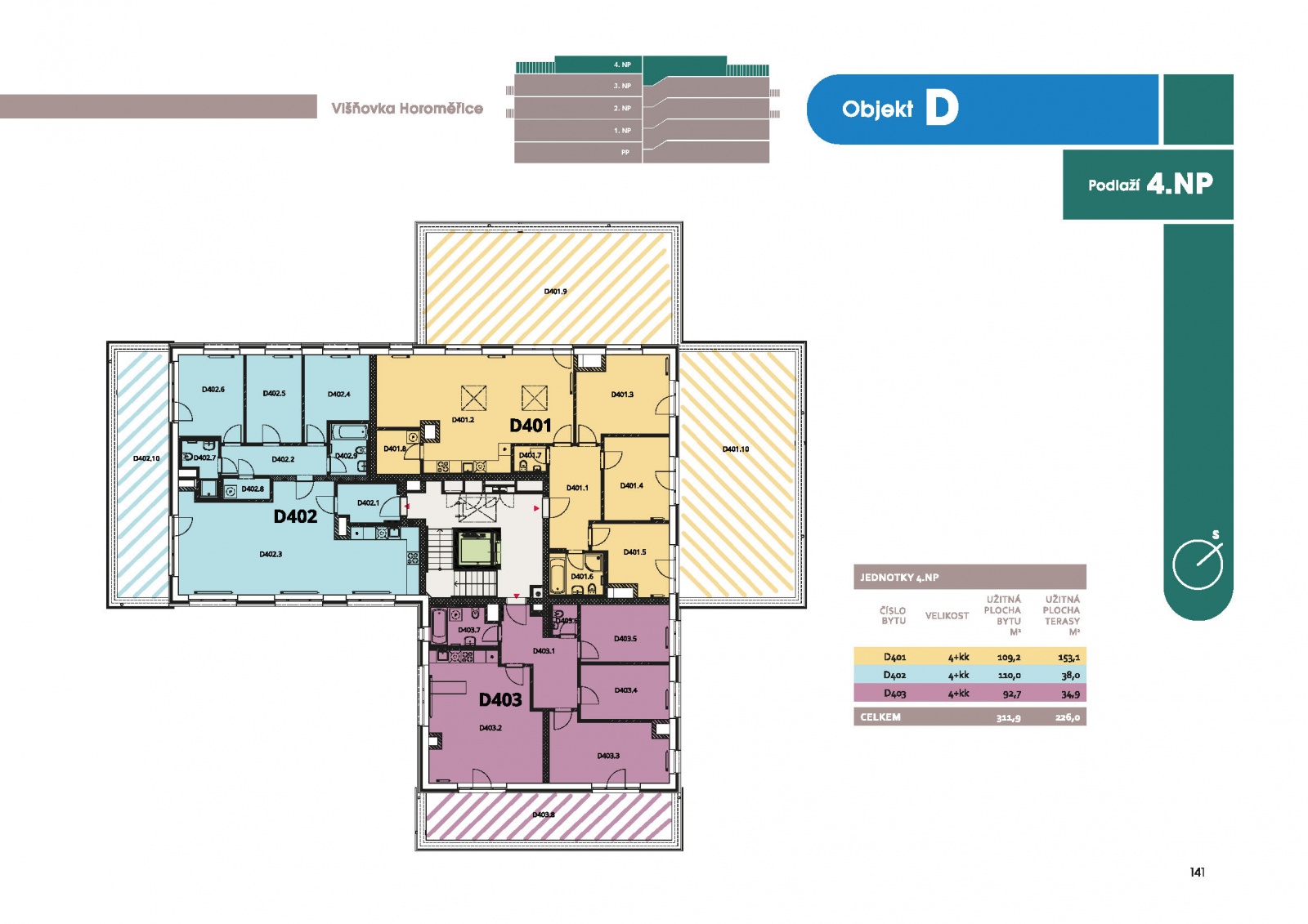 Studio 3+kk, 83.3 m2, Horoměřice, Projekt Višnovka - bytové domy lze i pronájem 