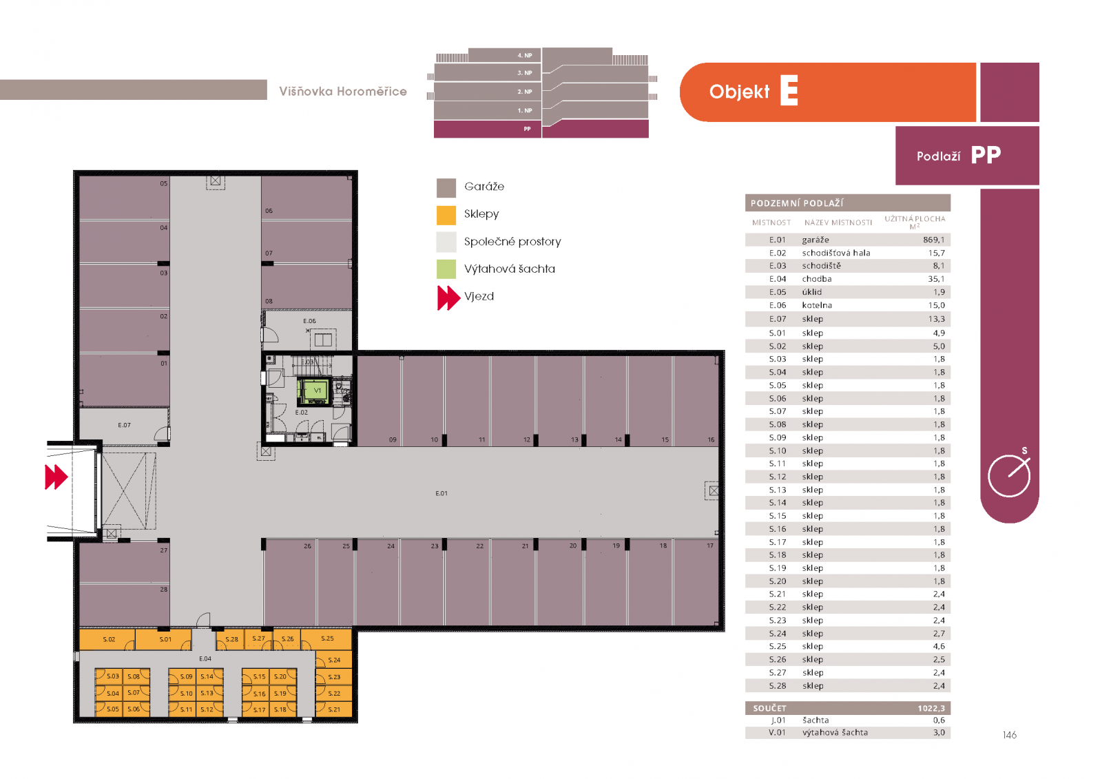 Byt 2+kk, 55 m2, Horoměřice, Projekt Višnovka - bytové domy