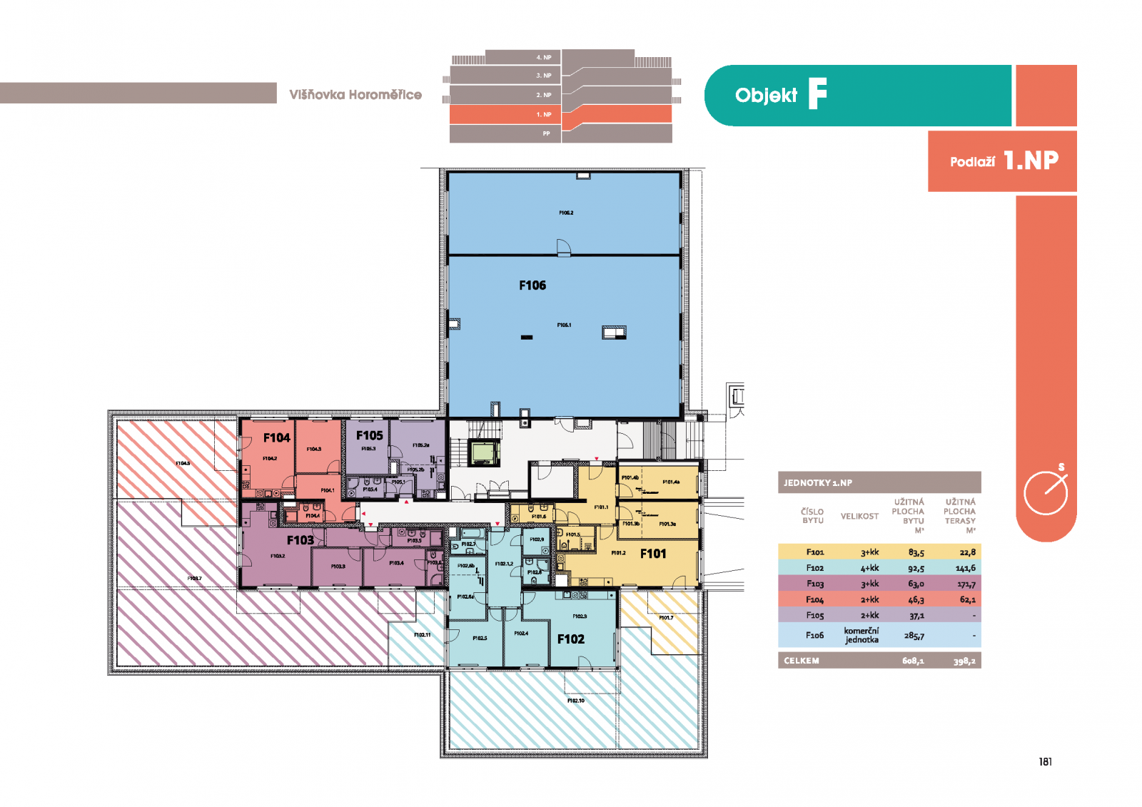 Byt 2+kk, 55 m2, Horoměřice, Projekt Višnovka - bytové domy