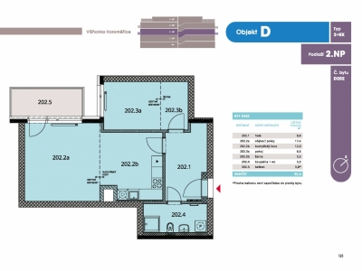 Byt 2+kk, 57.1 m2, Horoměřice, Projekt Višnovka - bytové domy