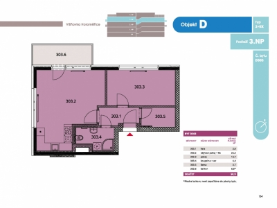 Byt 2+kk, 53.2 m2, Horoměřice, Projekt Višnovka - bytové domy