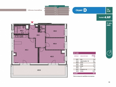 Byt 4+kk, 97.8 m2, Horoměřice, Projekt Višnovka - bytové domy