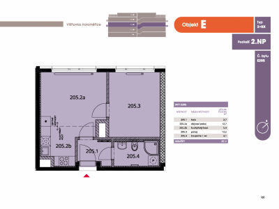 Byt 2+kk, 39.7 m2, Horoměřice, Projekt Višnovka - bytové domy