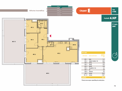 Byt 4+kk, 114.2 m2, Horoměřice, Projekt Višnovka - bytové domy