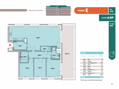 Byt 4+kk, 117.3 m2, Horoměřice, Projekt Višnovka - bytové domy
