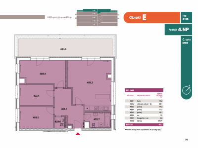 Byt 4+kk, 97.8 m2, Horoměřice, Projekt Višnovka - bytové domy