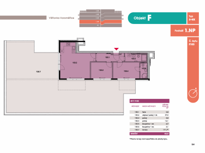 Byt 3+kk, 65.7 m2, Horoměřice, Projekt Višnovka - bytové domy