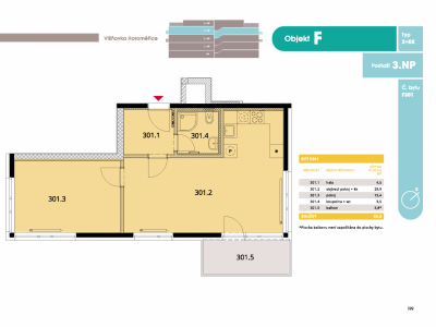 Byt 2+kk, 55 m2, Horoměřice, Projekt Višnovka - bytové domy